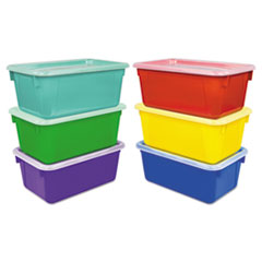 Cubby Bins, 12.2&quot; x 7.8&quot; x 5.1&quot;, Assorted, 6/Pack