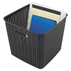 Extra Large Weave Bin, 12.5&quot; x 11.13&quot;, Black, 2/Pack