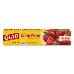 Cling Wrap Plastic Wrap, 300 Square Foot Roll, Clear