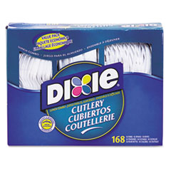 Combo Pack, Tray w/ White Plastic Utensils, 56 Forks,
