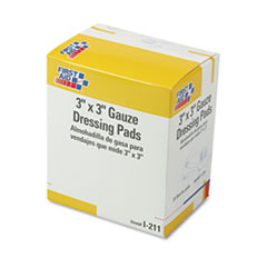 Gauze Dressing Pads, 3&quot; x 3&quot;, 10/Box