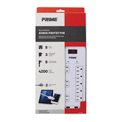 Electronics Surge Protectors, 8 Outlets, 2400 Joules, White