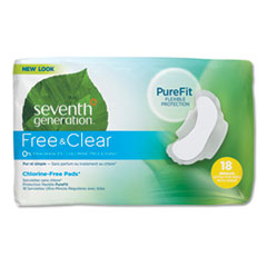 Chlorine-Free Ultra Thin Pads with Wings, Regular, 18/Pack,