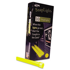 Snaplights, 6&quot;l x 3/4&quot;w, Yellow, 10/Pack