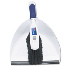Duster Brush w/Plastic Dustpan, White, 12/Carton