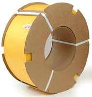 POLYESTER PLASTIC STRAPPING 1/2&quot; 350 LB. YELLOW 8X8 