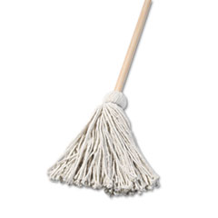Deck Mop, 48&quot; Wooden Handle, 16oz Cotton Fiber Head