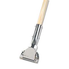 Clip-On Dust Mop Handle, Lacquered Wood, Swivel Head,