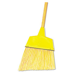 Angler Broom, Plastic Bristles, 53&quot; Wood Handle,