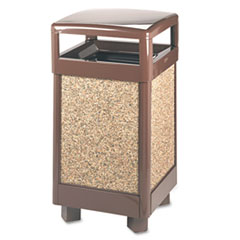 Aspen Series Hinge Top Receptacle, Square, Steel, 29