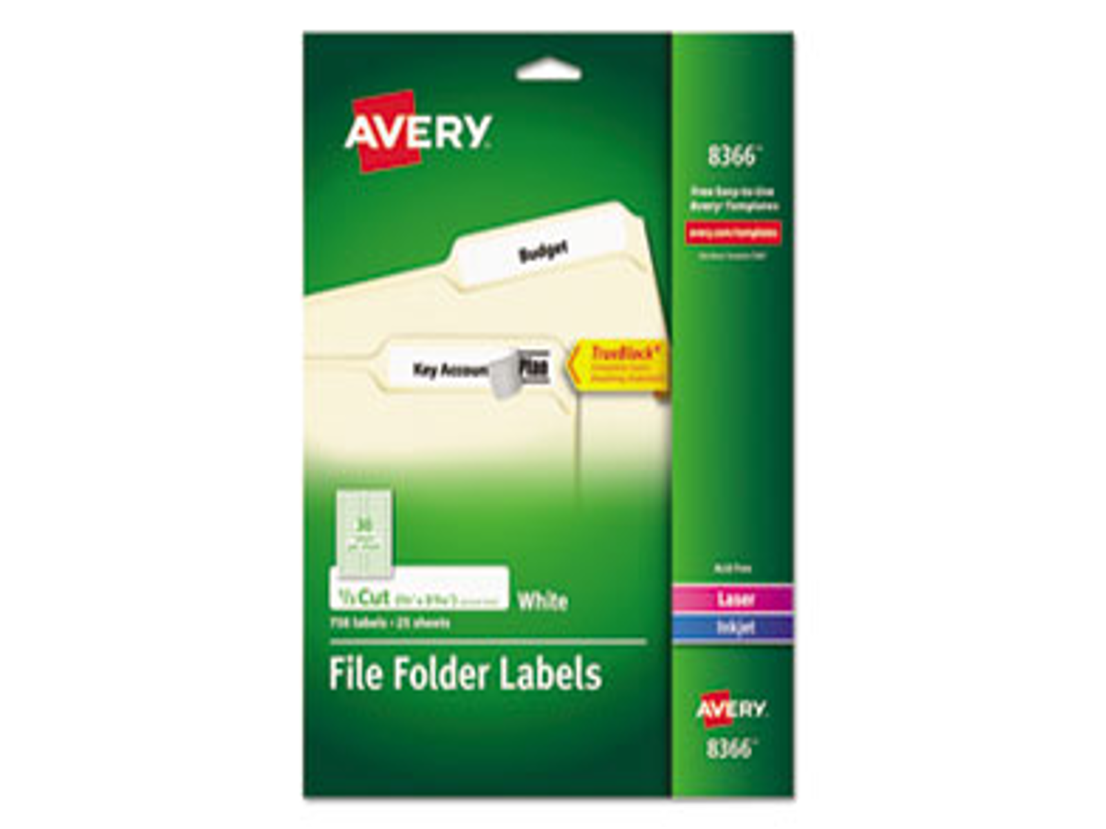 AVERY PRODUCTS PERMANENT TRUEBLAOCK FILE FOLDER LABELS