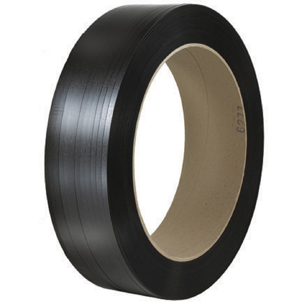 NYLON STRAPPING 5/8 .035 1300 LB. EMBOSSED BLACK 16X6